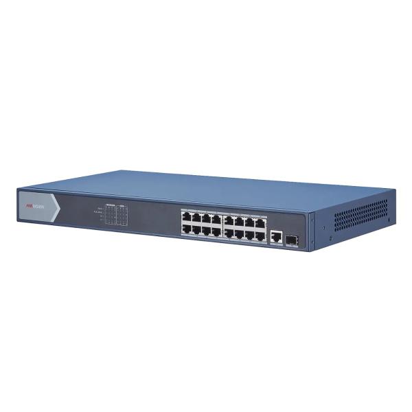 Switch gigabit Full PoE 16 cổng Hikvision DS-3E0518P-E công suất PoE 230W, tốc độ chuyển mạch 36Gbps