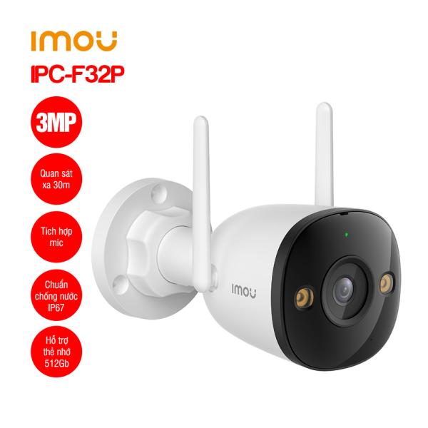 Camera Bullet 2C IMOU IPC-F32P 3MP 2K- Camera Wifi Ngoài Trời Chống Nước, Kết Nối Wifi 6